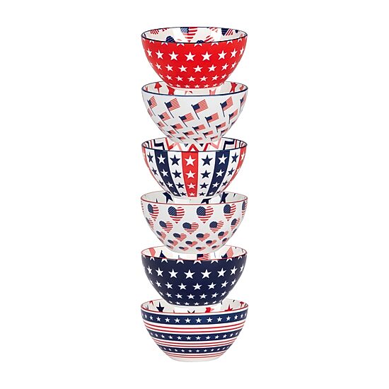 Certified International Patriotic 6-pc. Porcelain Ice Cream Bowl