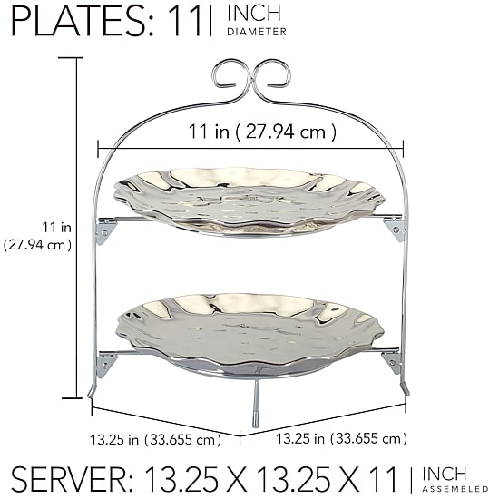 Certified International Silver Coast Porcelain Tiered Server