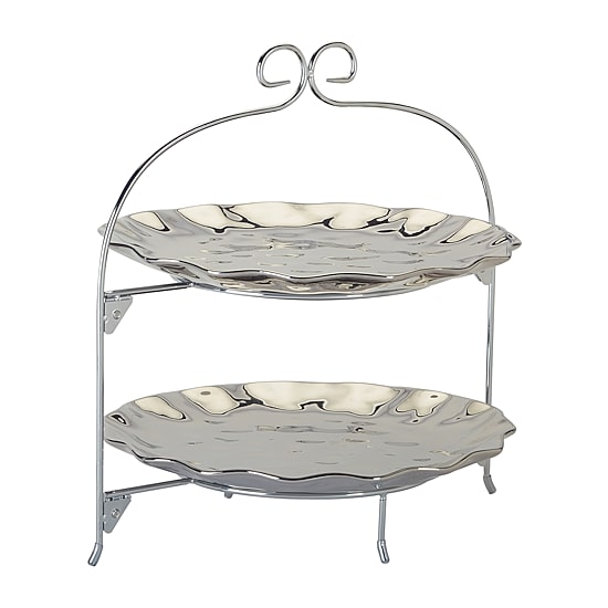 Certified International Silver Coast Porcelain Tiered Server