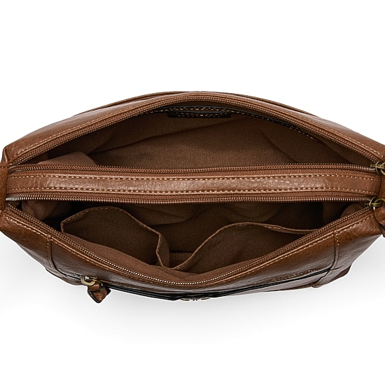 Bueno of California Double Zip Hobo Crossbody Bag