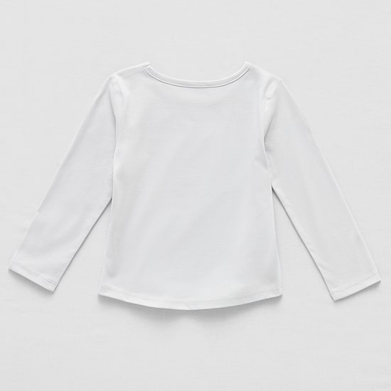 Okie Dokie Toddler & Little Girls Round Neck Long Sleeve Regular Fit Graphic T-Shirt
