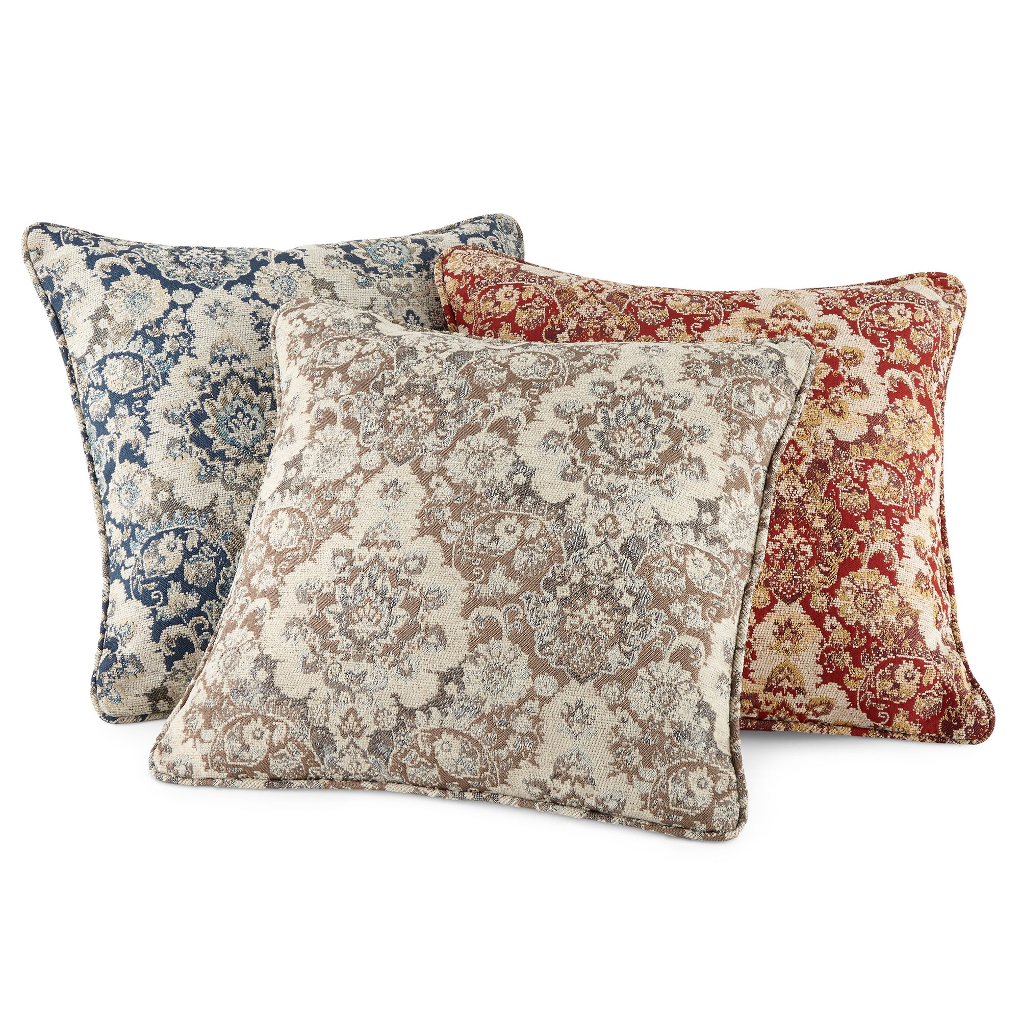 Paisley Feather Filled 20x20 Square Throw Pillow