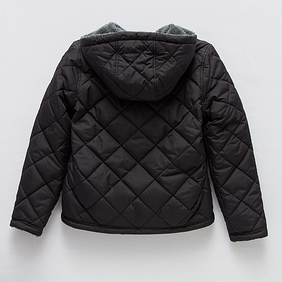 Free Country Little & Big Kid Boys Hooded Water Resistant Reversible Midweight Quilted Jacket