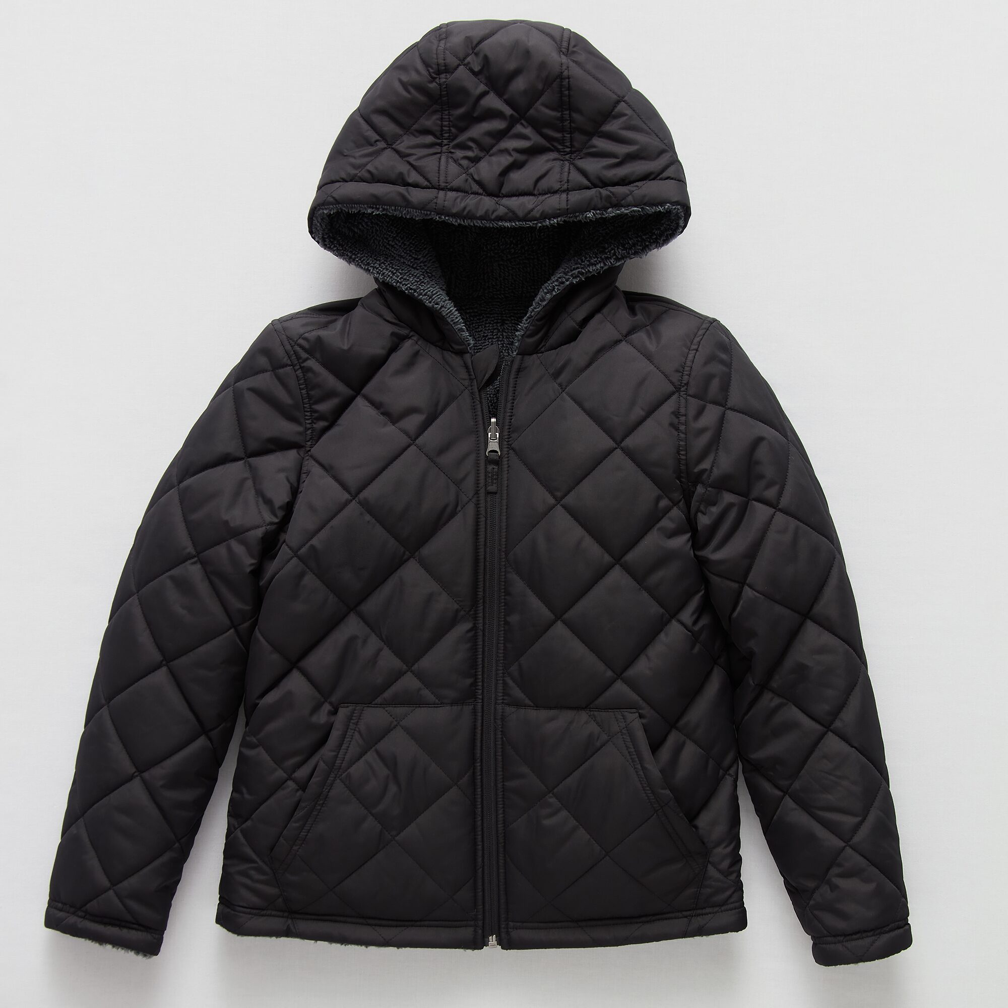 Free Country Little & Big Kid Boys Hooded Water Resistant Reversible Midweight Quilted Jacket