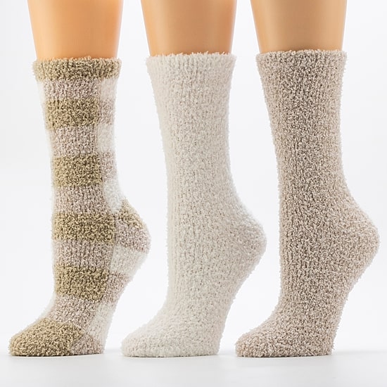 Cuddl Duds Whispersoft Womens 3 Pair Crew Socks