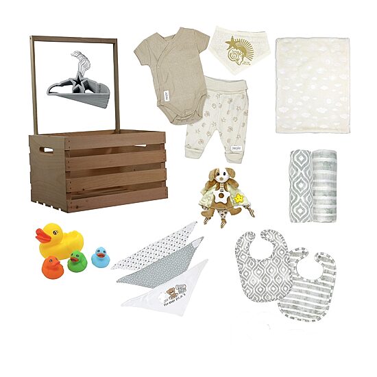 3 Stories Trading Company Baby Shower Gift Set Wardrobe Crate Unisex 29-pc.