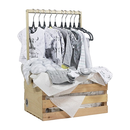 3 Stories Trading Company Baby Shower Gift Set Wardrobe Crate Unisex 33-pc.