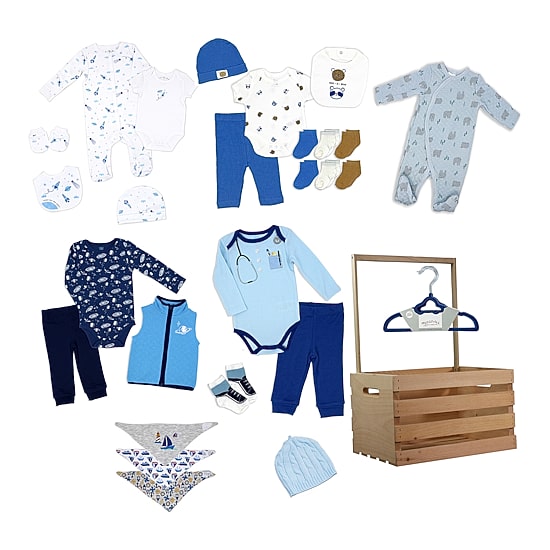3 Stories Trading Company Baby Shower Gift Set Wardrobe Crate Boys 38-pc.