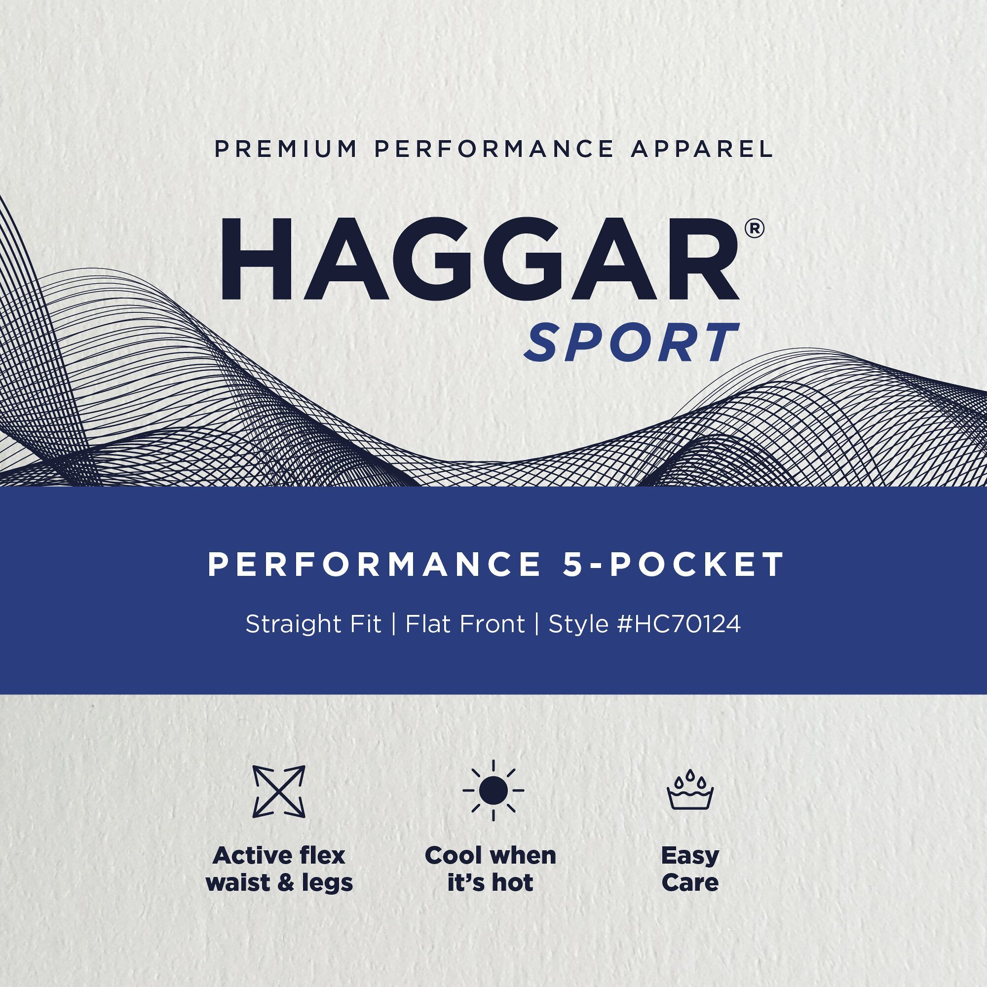 Haggar Sport Performance Nylon 5-Pocket Mens Straight Fit Flat Front Pant
