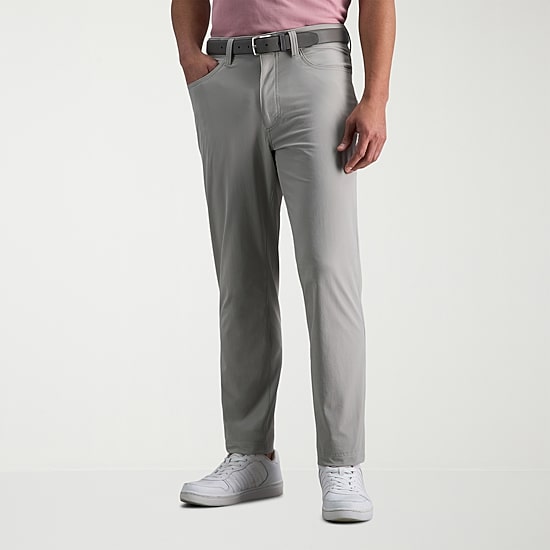 Haggar Sport Performance Nylon 5-Pocket Mens Straight Fit Flat Front Pant