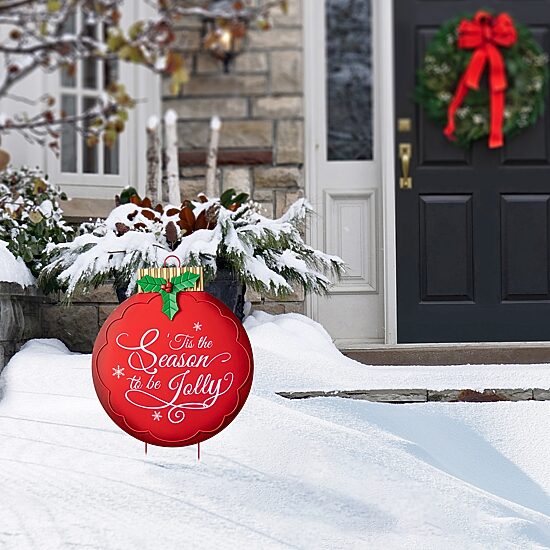 Glitzhome 32" Metal Ornament Christmas Yard Art