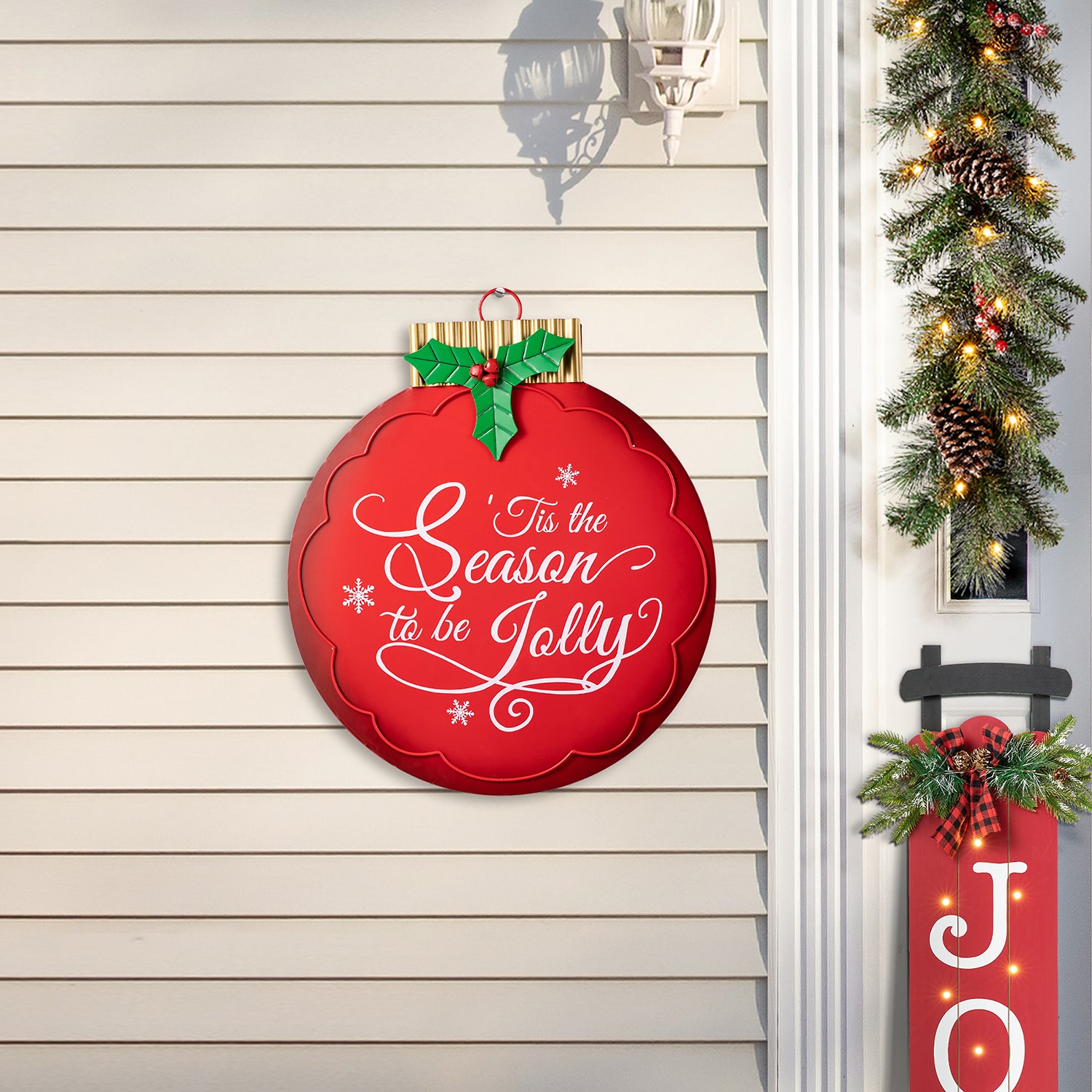 Glitzhome 32" Metal Ornament Christmas Yard Art