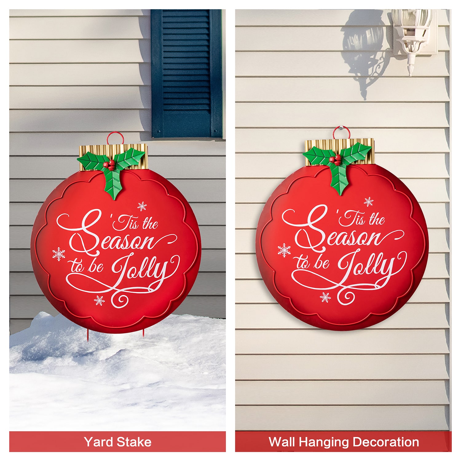 Glitzhome 32" Metal Ornament Christmas Yard Art