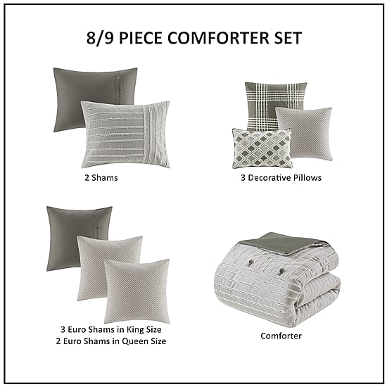 Madison Park Signature Essence Cotton Clip Jacquard Comforter Set