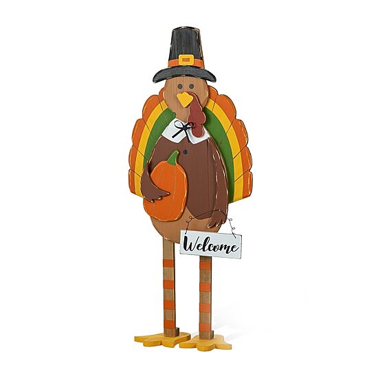 Glitzhome "30.25"" Wooden Turkey" Porch Sign