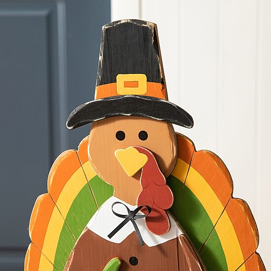 Glitzhome "30.25"" Wooden Turkey" Porch Sign