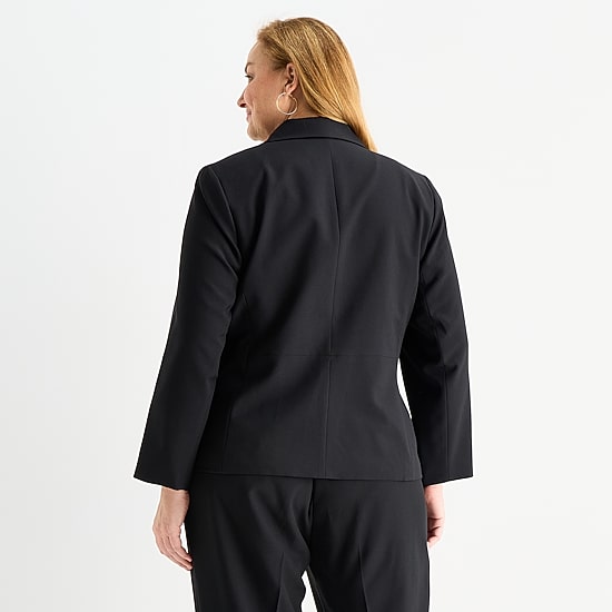 Black Label by Evan-Picone Womens Plus Classic Fit Suit Jacket