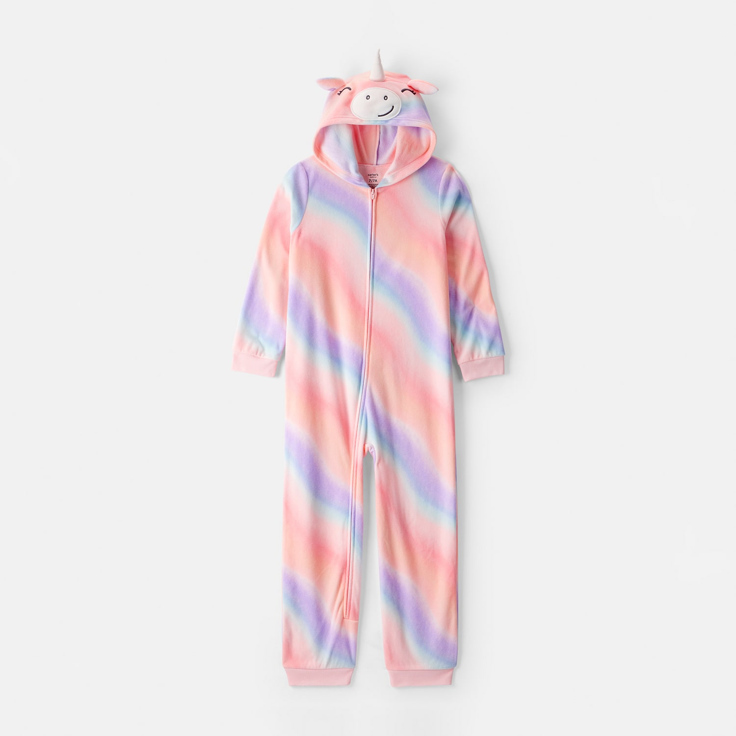Carter's Unicorn Little & Big Kid Girls Fleece Hooded Long Sleeve One Piece Pajama