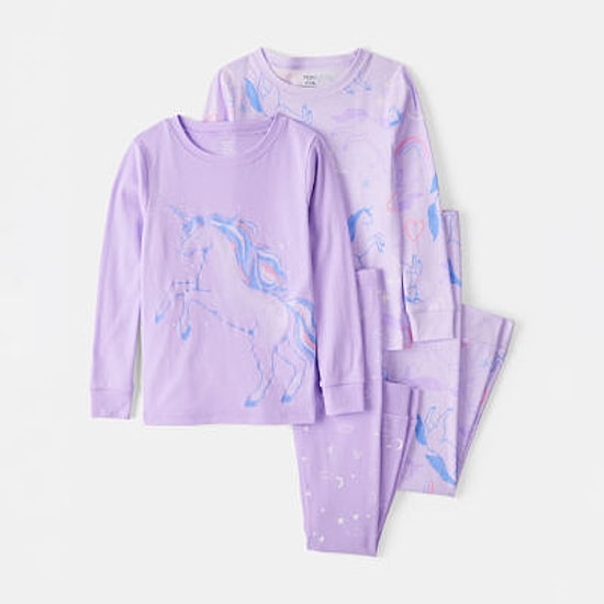 Carter's Little & Big Kid Girls Rib Round Neck Long Sleeve 4-pc. Pajama Sets