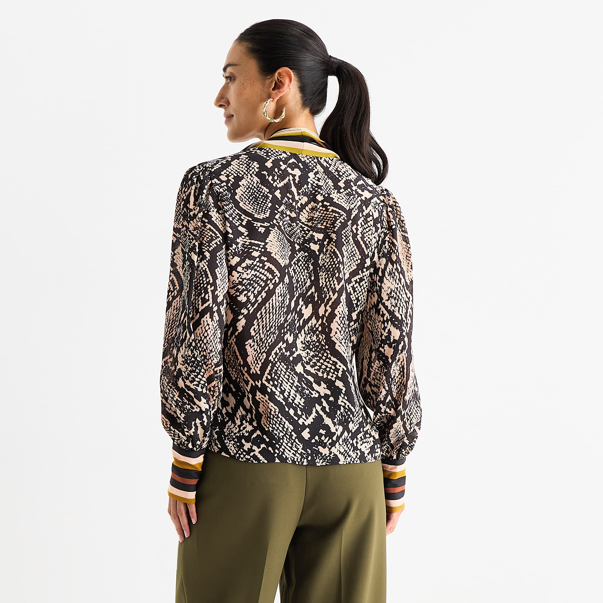 Worthington Womens V Neck Long Sleeve Blouse