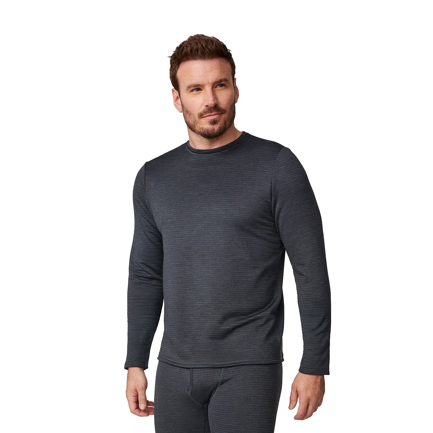 Free Country Mens Force Grid Crew Neck Long Sleeve Thermal Shirt