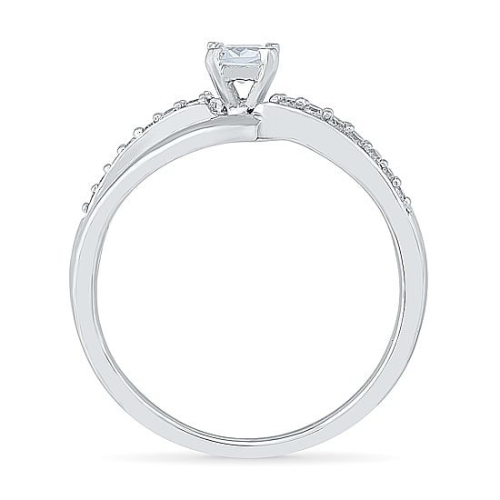 Womens 1/3 CT. T.W. Natural White Diamond 10K Gold Cocktail Ring