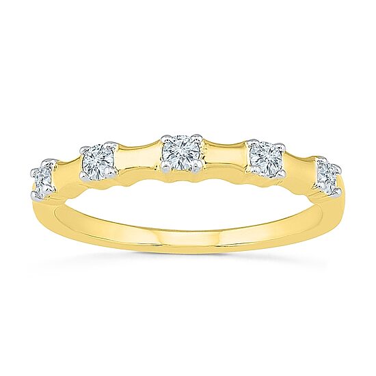 Womens 2MM 1/4 CT. T.W. Natural White Diamond 10K Gold Band