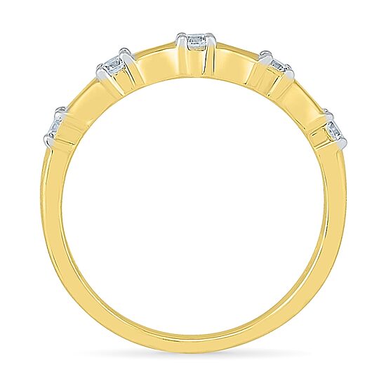 Womens 2MM 1/4 CT. T.W. Natural White Diamond 10K Gold Band