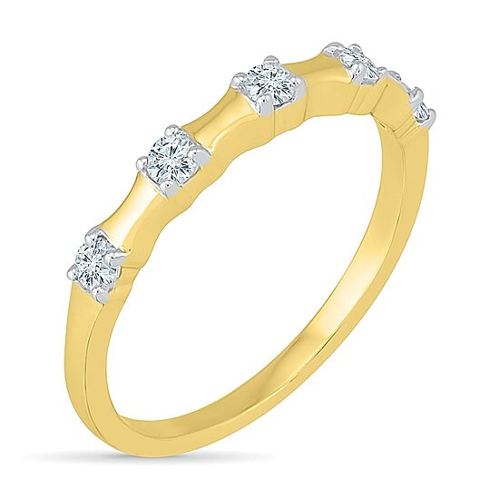 Womens 2MM 1/4 CT. T.W. Natural White Diamond 10K Gold Band