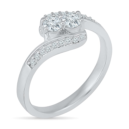 Womens 3/8 CT. T.W. Natural White Diamond 10K Gold Cocktail Ring
