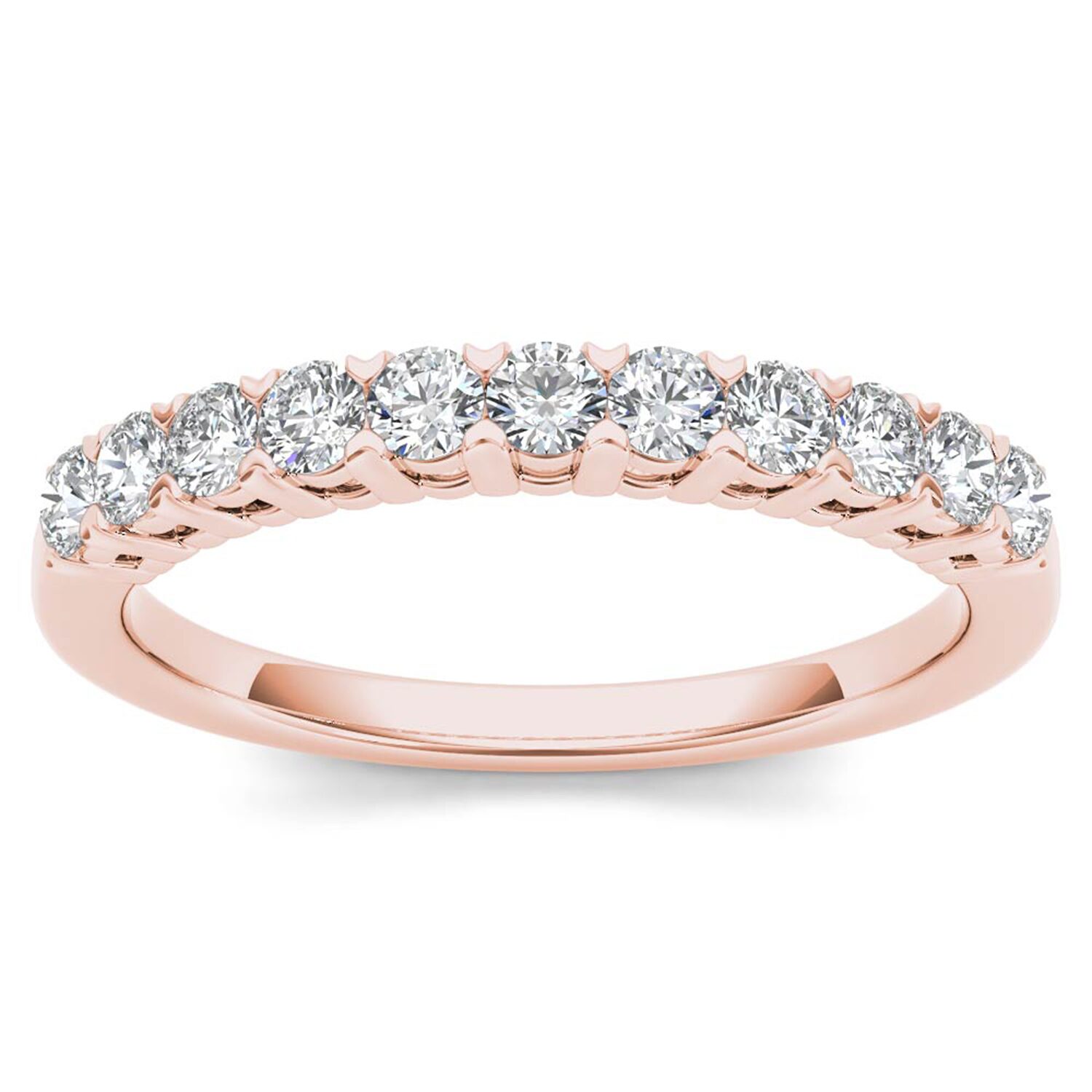 Womens 2MM / CT. T.W. Natural White Diamond 10K Gold Wedding Band
