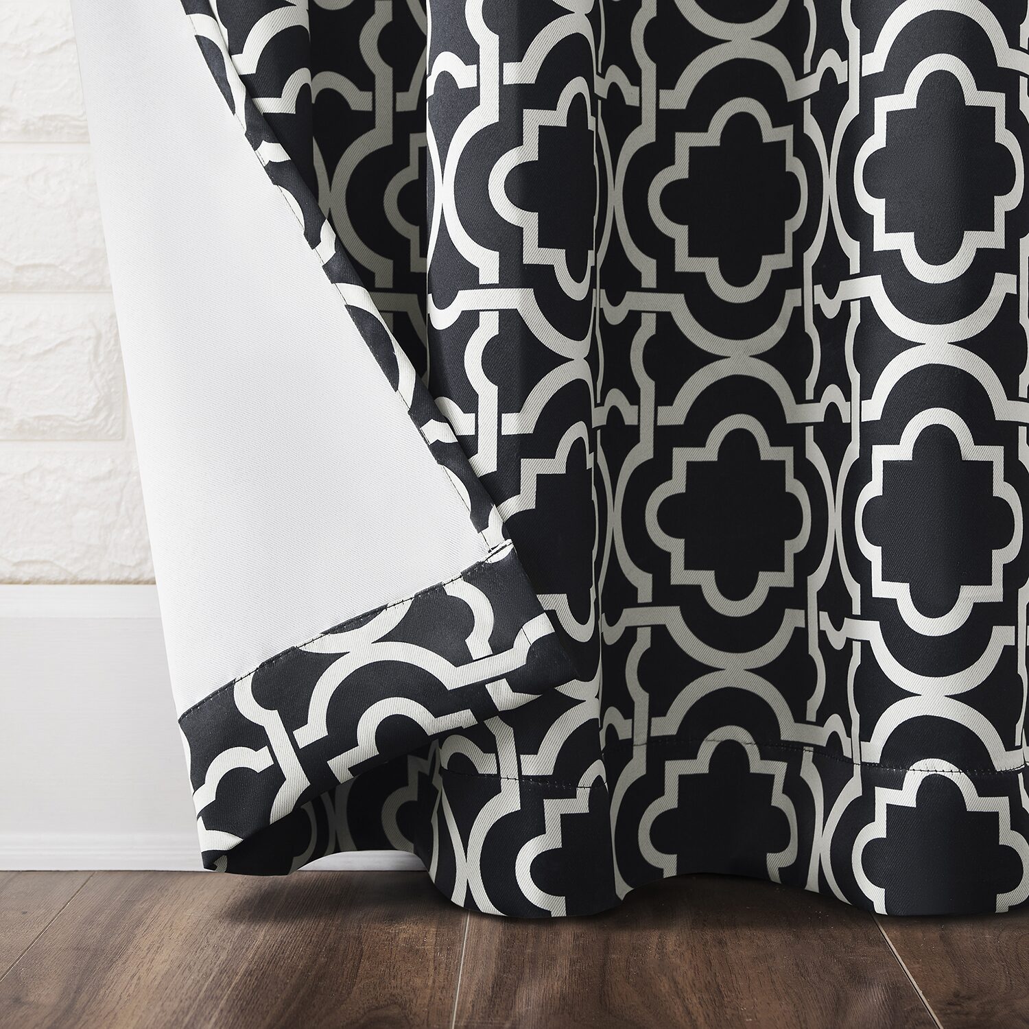 Sun Zero Barnett Trellis Grommet Top Energy Saving Blackout Single Curtain Panel