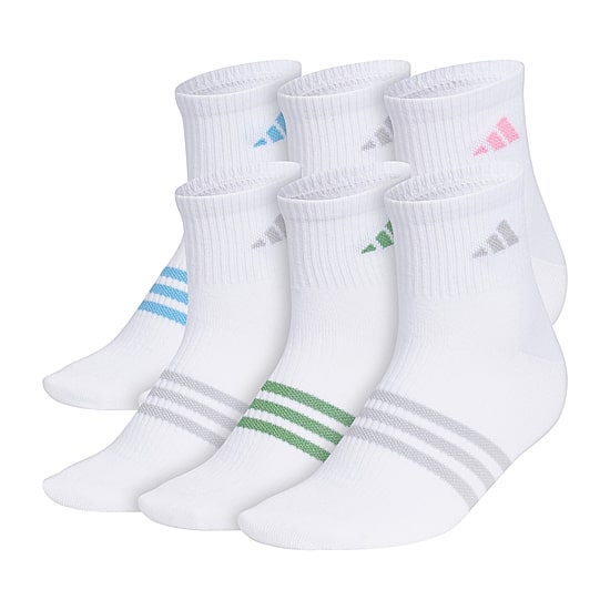 adidas Superlite Womens Multi-Pack 6 Pair Quarter Ankle Socks