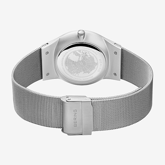 Bering Mens Gray Mesh Bracelet Watch-11938-003