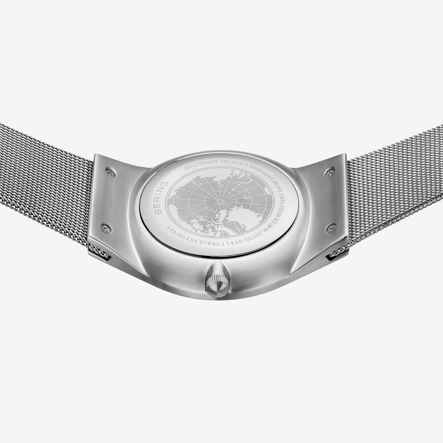 Bering Mens Gray Mesh Bracelet Watch-11938-003
