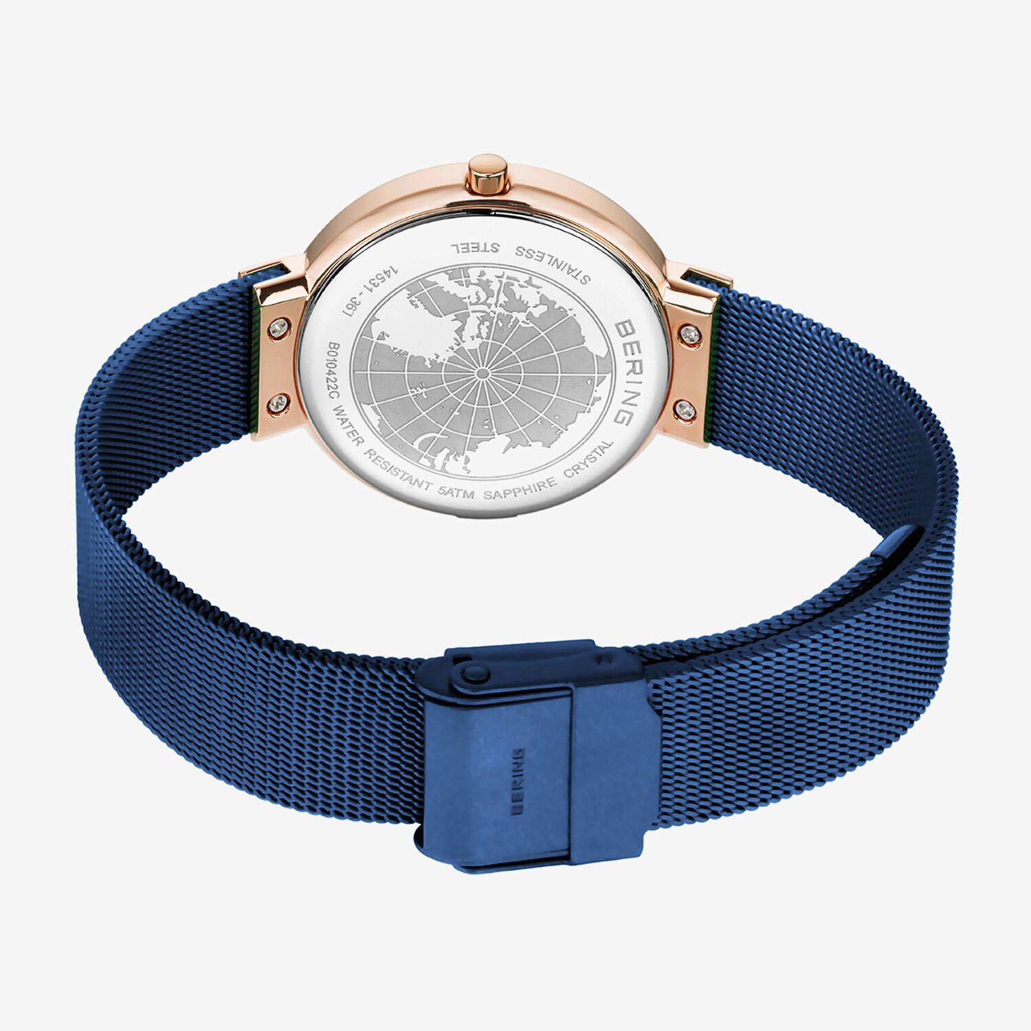 Bering Womens Blue Stainless Steel Bracelet Watch -367