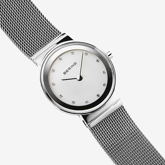 Bering Womens Silver Tone Stainless Steel Bracelet Watch 10126-000