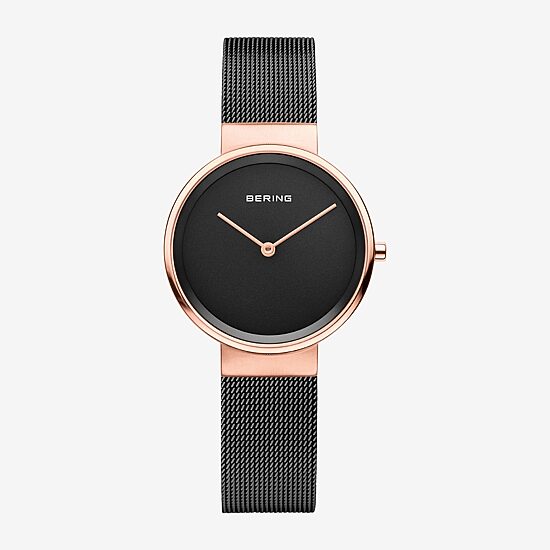 Bering Womens Black Stainless Steel Bracelet Watch 14531-166