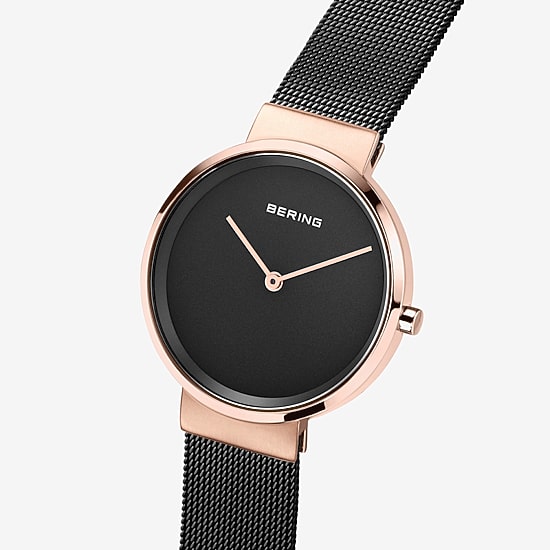 Bering Womens Black Stainless Steel Bracelet Watch 14531-166