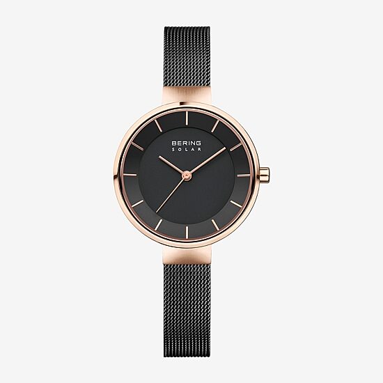 Bering Mens Black Stainless Steel Bracelet Watch 14631-166