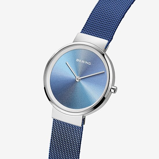 Bering Womens Blue Stainless Steel Bracelet Watch 10x31-Ann2