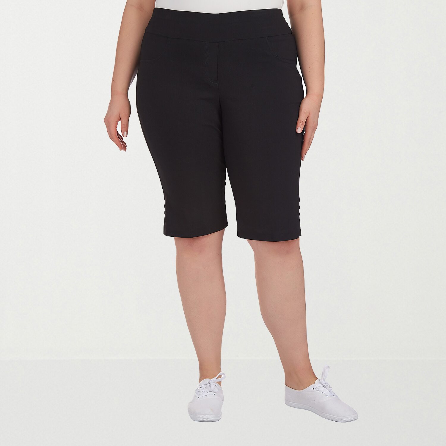 Hearts Of Palm Womens Plus Straight Mid Rise Skimmer Pant
