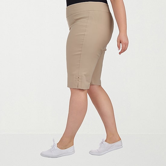 Hearts Of Palm Womens Plus Straight Mid Rise Skimmer Pant