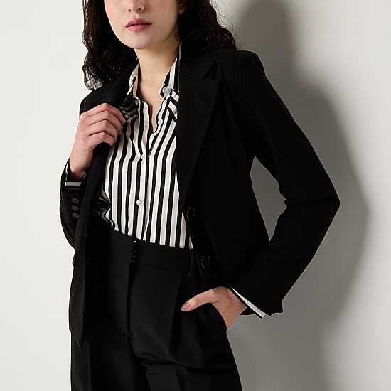 by&by Womens Juniors Fitted Suit Jacket