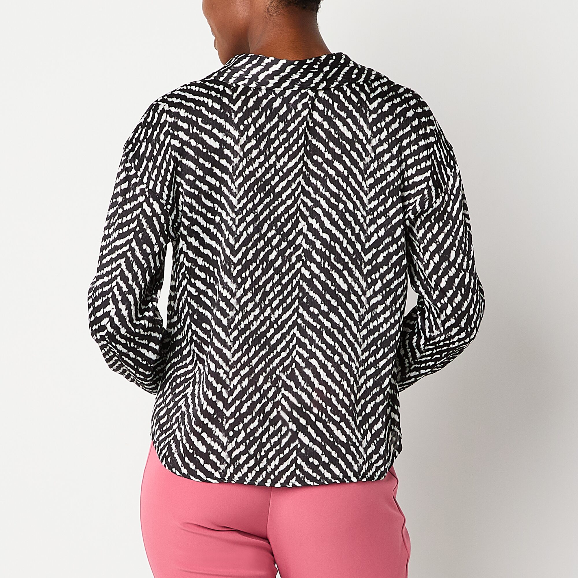 Worthington Womens Long Sleeve Blouse