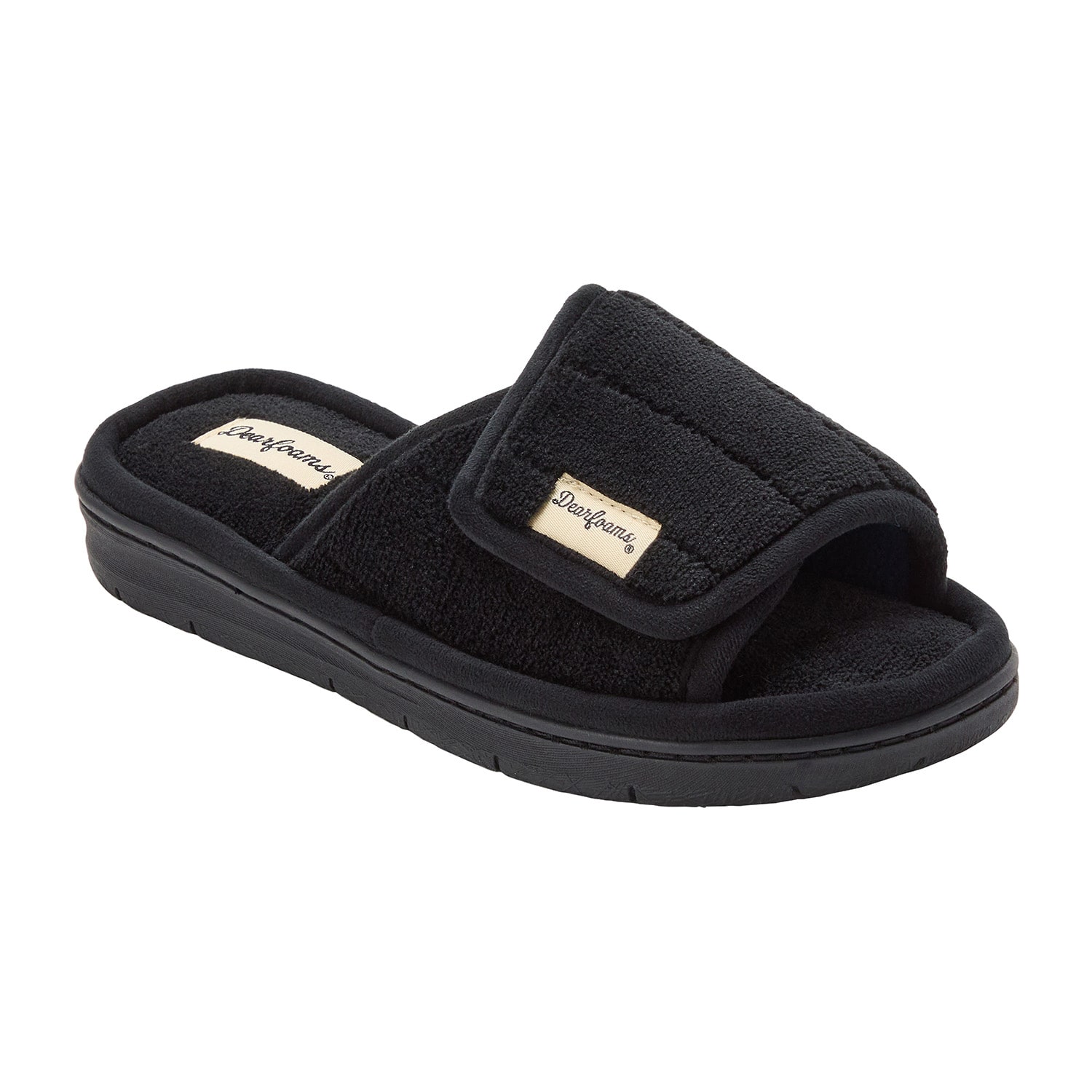 Dearfoams Mickey Terry Womens Memory Foam Slip-On Slippers