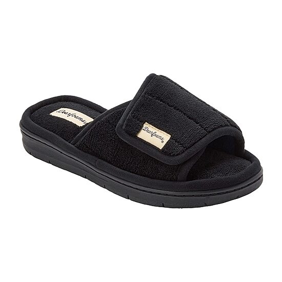 Dearfoams Mickey Terry Womens Memory Foam Slip-On Slippers