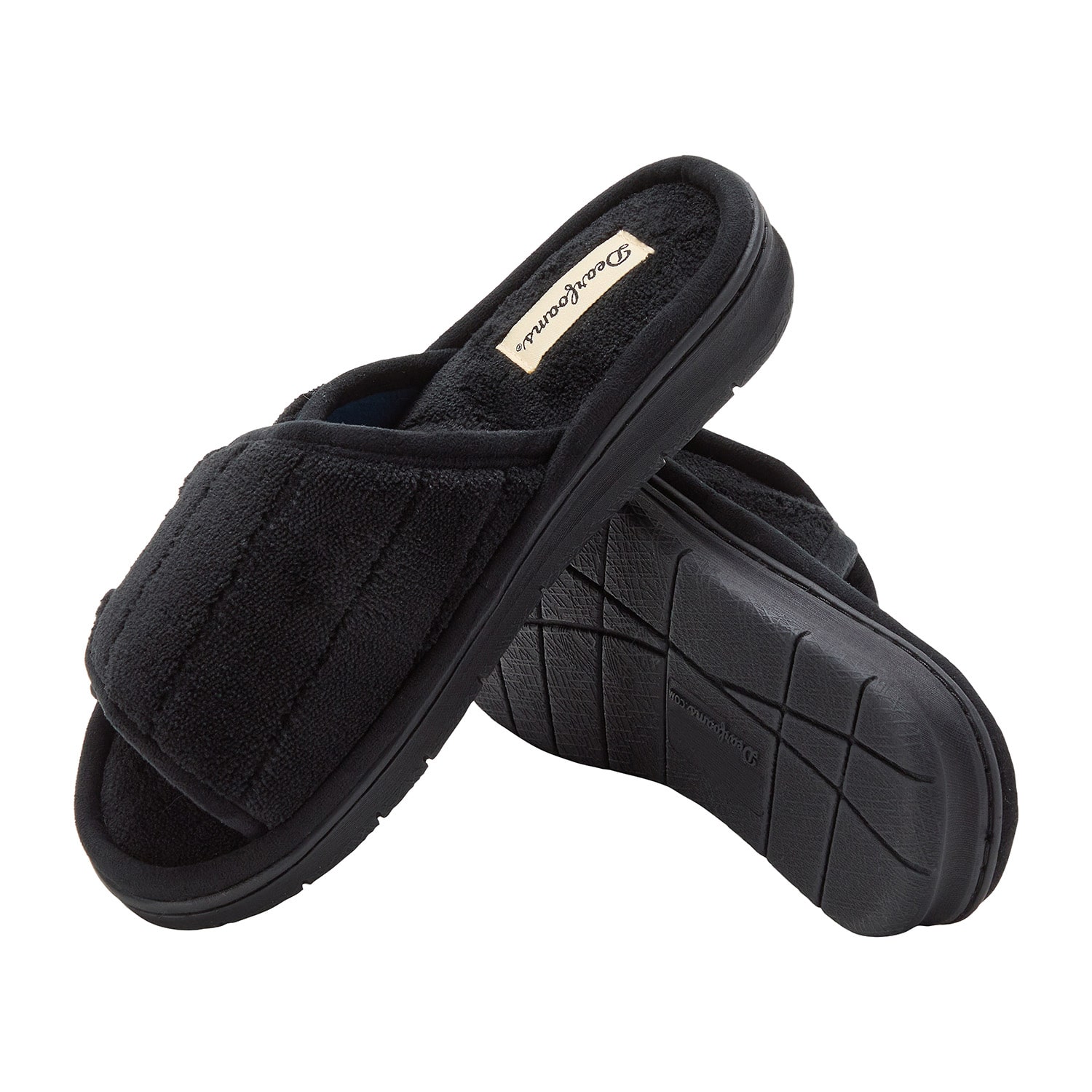 Dearfoams Mickey Terry Womens Memory Foam Slip-On Slippers