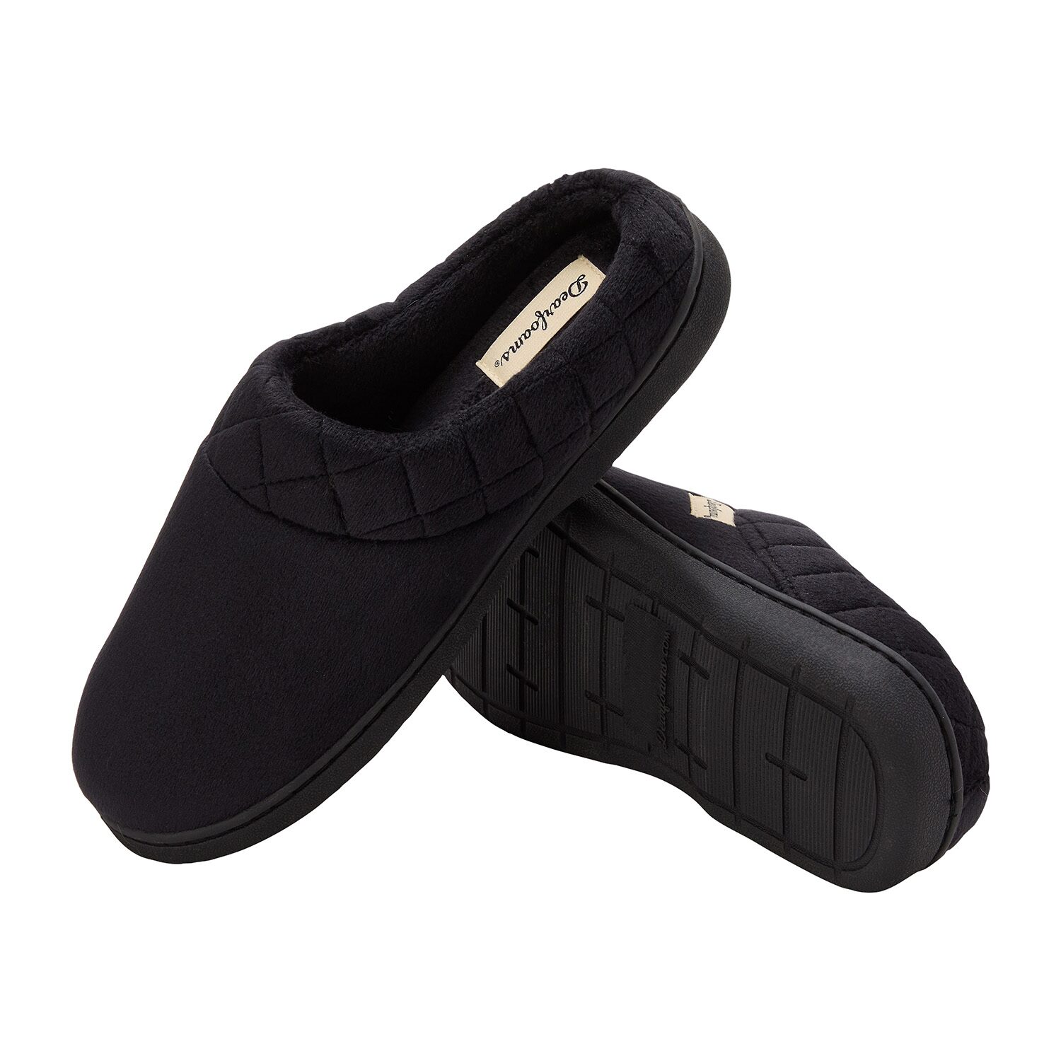 Dearfoams Darcy Velour Scuff Womens Memory Foam Clog Slippers