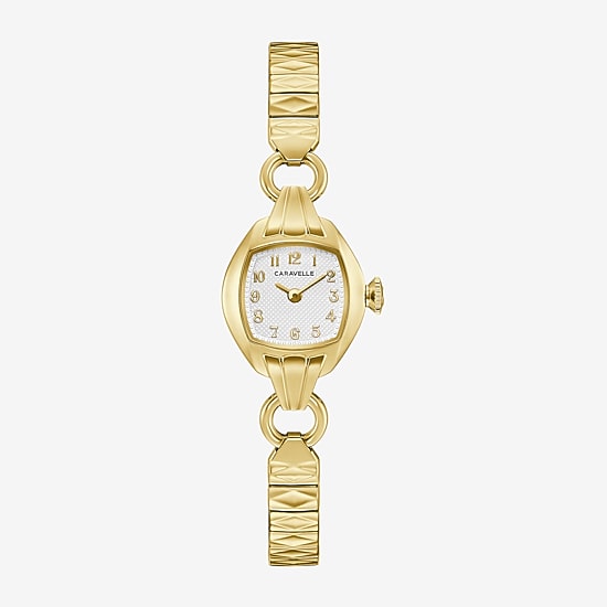 Caravelle Designed By Bulova Womens Gold Tone Stainless Steel Expansion Watch 44l267